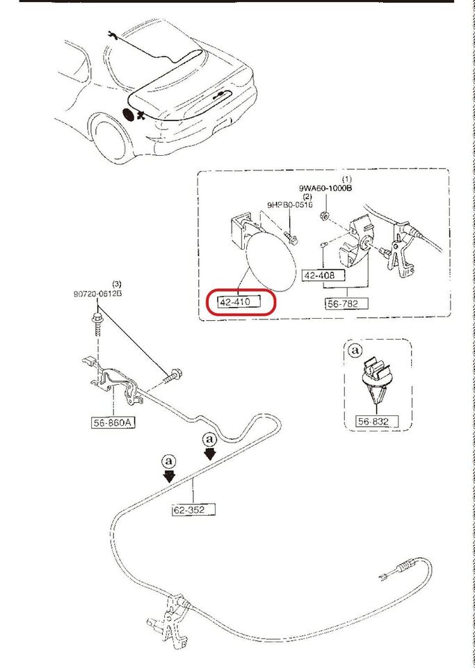 MAZDA RX-7 FD3S Fuel Filler Cover (GENUINE - OEM)